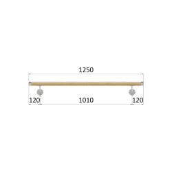 Madlo drevené (1250mm), materiál: buk, brúsený povrch bez náteru, set: 2 ks úchyt, madlo s nerezovým ukončením Madlo drevené (1250mm), materiál: buk, brúsený povrch bez náteru, set: 2 ks úchyt, madlo s nerezovým ukončením